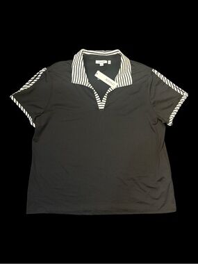 Chico’s woman’s polo black and white xl-3